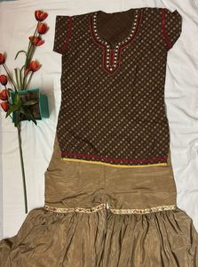 Brown Embroidered Salwar Kameez