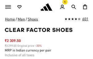 Adidas Clear Factor Running Shoes