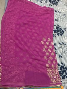 Beautiful chiffon  Saree With Blouse
