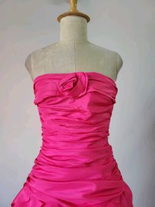 Pink Strapless Ruffle Dress