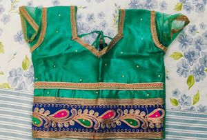 Emerald Green Readymade Blouse