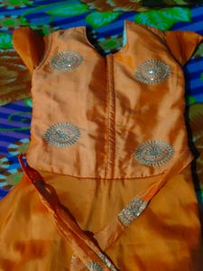 Orange Embellished Blouse
