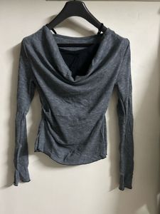 Elegant Gray Cowl Neck Top