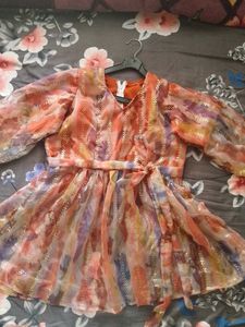 Sheer Floral Mini Dress