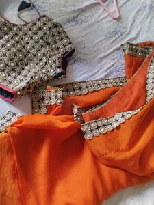 Elegant Orange Saree