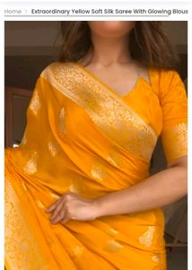 ExtraordinaryYellow Saree With Glowing Blouse Ps