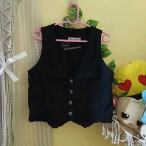 Vintage Black Denim Vest 🖤