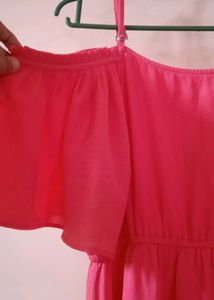 Coral Cold Shoulder Dress