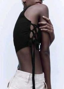 ZARA Black Knit Cut Out Top
