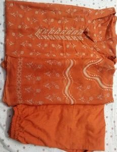 Floral Orange Pant Suit