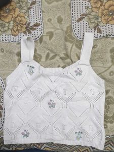 Floral Embroidered Knit Tank