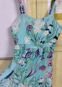 Elegant Green Floral Dress