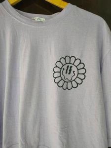 Lilac Oversized Cropped T-shirt