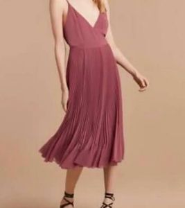 Branded Wrap Pleated Dress