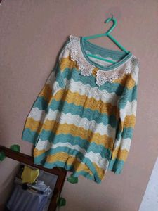 Cream Knit Turtleneck Sweater