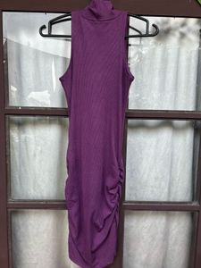 Purple Ruched Bodycon Dress