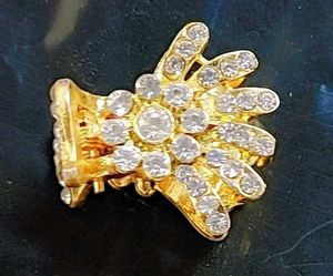 Gold &amp; Rhinestone Hair Claw Clip