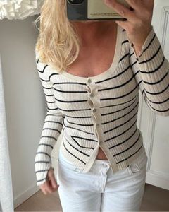 zara y2k striped cardigan