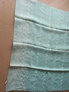 Beautiful sky blue saree with embroidery