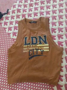 Brown 'London City' Tank Top