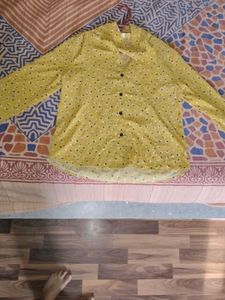 Vintage Mustard Floral Blouse