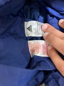 Adidas Navy Blue Hooded Windbreaker Jacket