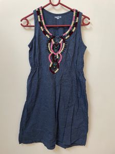 Cute Tshirt Material Dress, Below Knee Length.