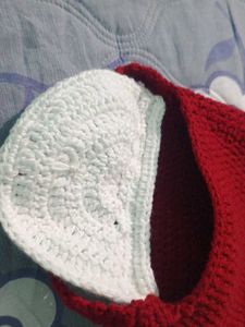 Crochet Bow Purse - Red and White