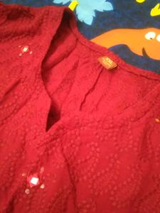 Red Embellished Kurtiii!!!!