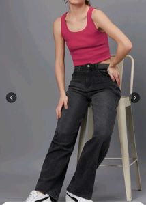Wide Leg Black Jeans 32 waist