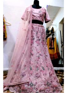 Elegant Pink Floral Lehenga Choli Set
