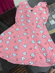 Cute Heart Print Dress