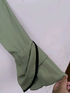 Olive Green Button-Up Top