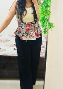Floral Peplum Tank Top
