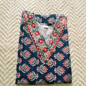 Printed Jaipuri Cotton Kurti Set For Women