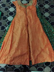 Orange Embroidered Kurta Set