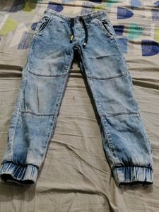 Unisex Light Wash Denim Joggers