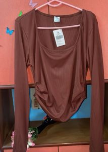 Brown Long Sleeve Top