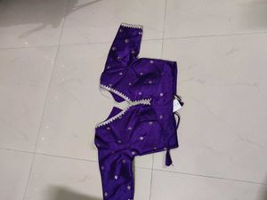💜 Violet Banarasee Silk Saree Blouse