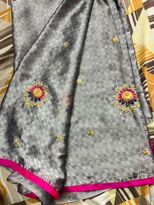 Party Wear Saree With Designer Blouses Pics
