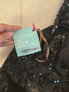 Sparkling Black Sequin Halter Top