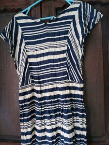 Striped Beaded Neck Dress