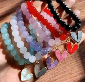 Heart Charm Beaded Bracelets Stack