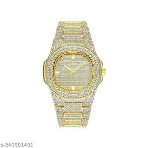 Gold-Crystal Luxury WatchStatement Elegance. Timel