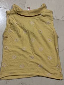 Pastel Yellow Daisy Print Top