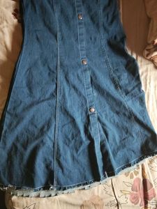 Denim Button-Front Dress
