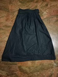 Black Shiny Nylon Skirt