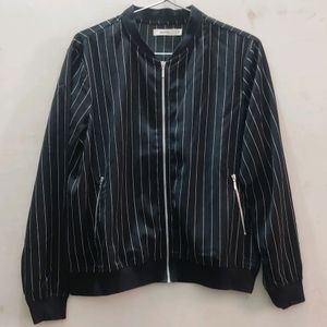 Bossini Black &amp; White Striped Jacket (Women)