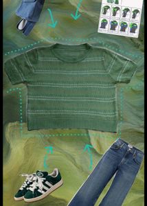 Green Striped Knit Top
