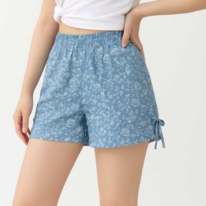 Floral Print Blue Shorts